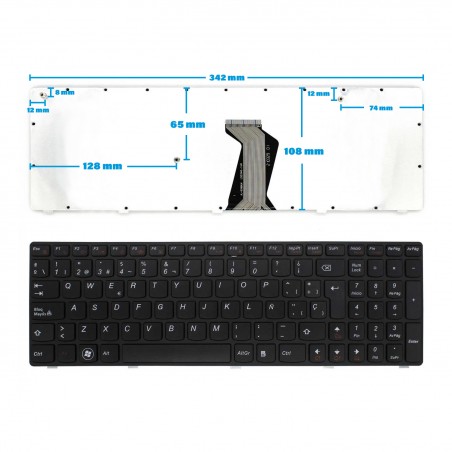 TECLADO ESPAÑOL LENOVO B570 B590 V570 Z570 9Z.N5ssw.A0s 25-013325 B5ASW B5RSW