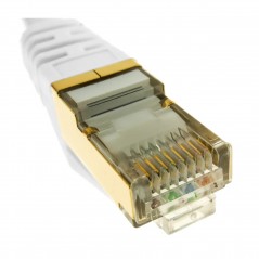 Cable de Red RJ45 LSZH (libre de halógeno) Cat7 600 Mhz S/FTP PIMF AWG26, 10 Gigabit/s. 0.5 Metros