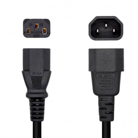 Cable prolongador PC C13/H-C14/M 10 Metros NEGRO